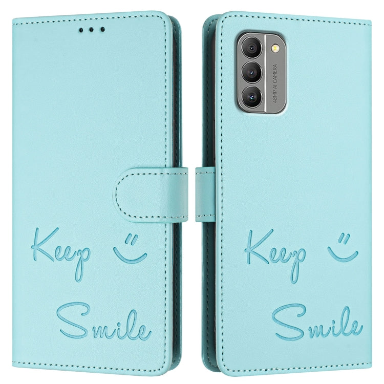 For Nokia G400 Smile Embossing RFID Leather Phone Case