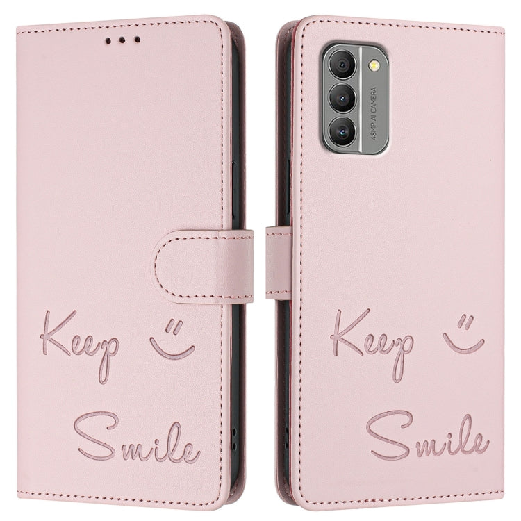 For Nokia G400 Smile Embossing RFID Leather Phone Case