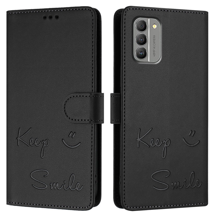 For Nokia G400 Smile Embossing RFID Leather Phone Case