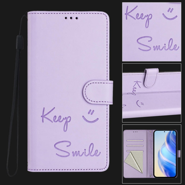 For Nokia G11 / G21  Smile Embossing RFID Leather Phone Case