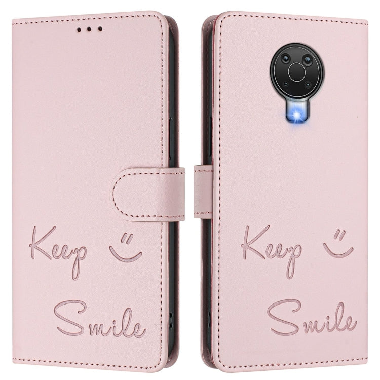 For Nokia 6.3 / G20 / G10 Smile Embossing RFID Leather Phone Case
