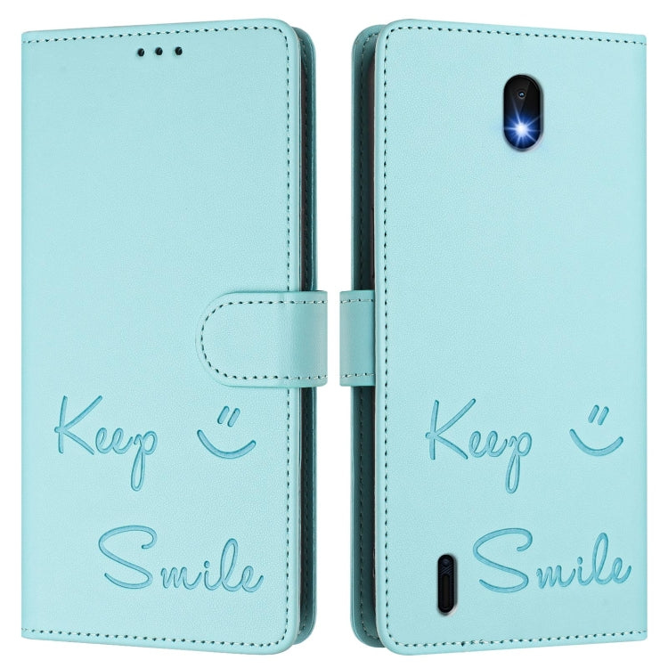 For Nokia C01 Plus / C1 2nd Edition Smile Embossing RFID Leather Phone Case