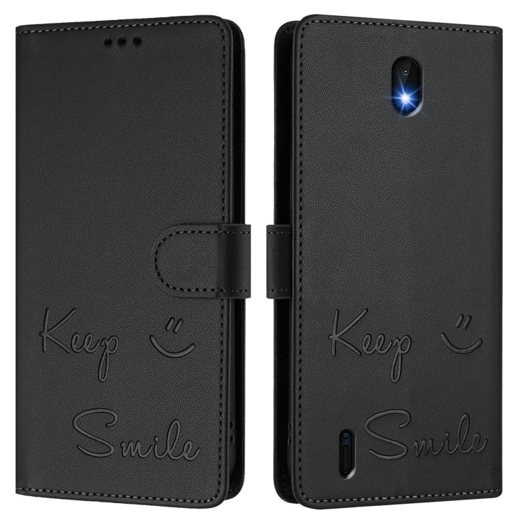 For Nokia C01 Plus / C1 2nd Edition Smile Embossing RFID Leather Phone Case