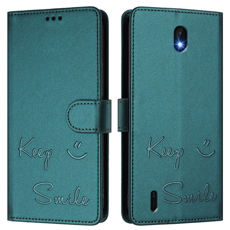 For Nokia C01 Plus / C1 2nd Edition Smile Embossing RFID Leather Phone Case