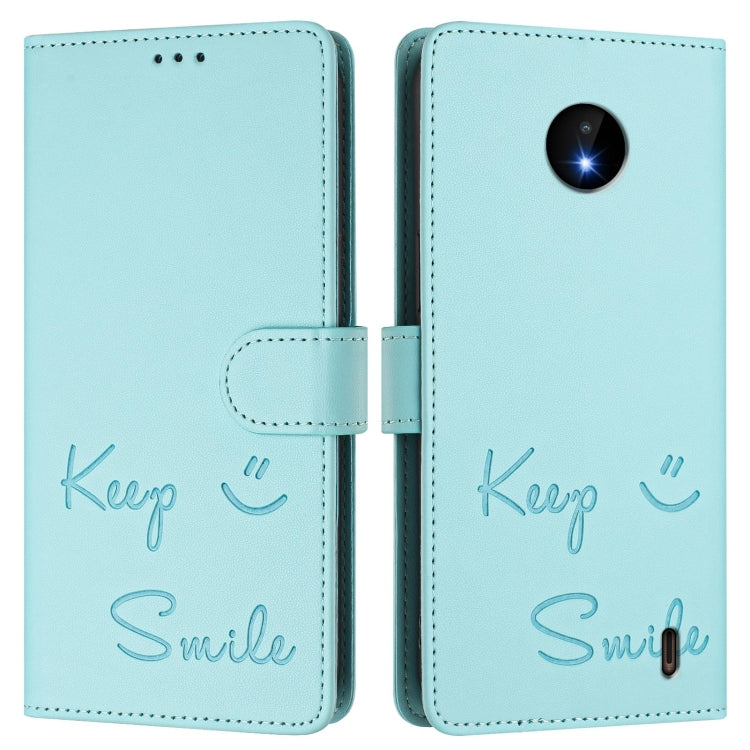 For Nokia C10 / C20 Smile Embossing RFID Leather Phone Case