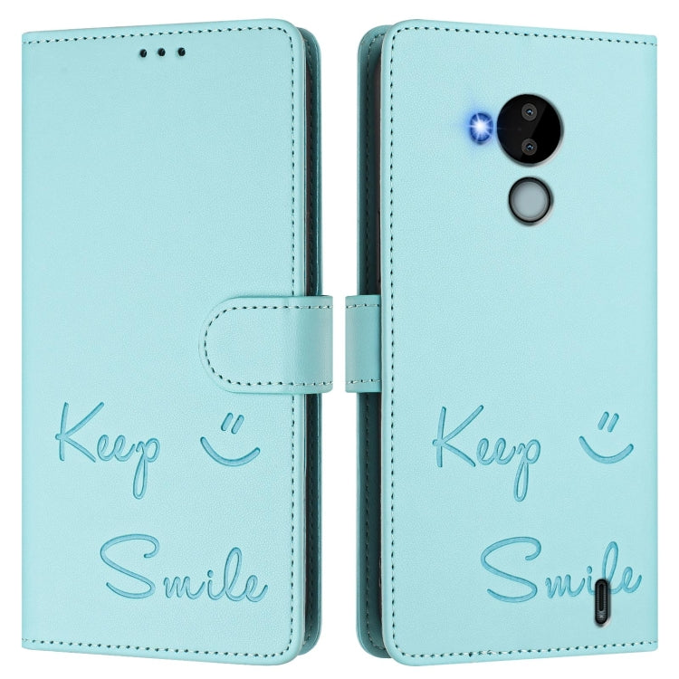 For Nokia C30 Smile Embossing RFID Leather Phone Case