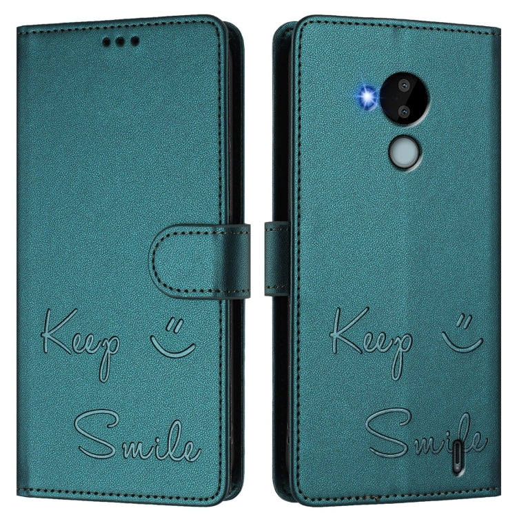 For Nokia C30 Smile Embossing RFID Leather Phone Case