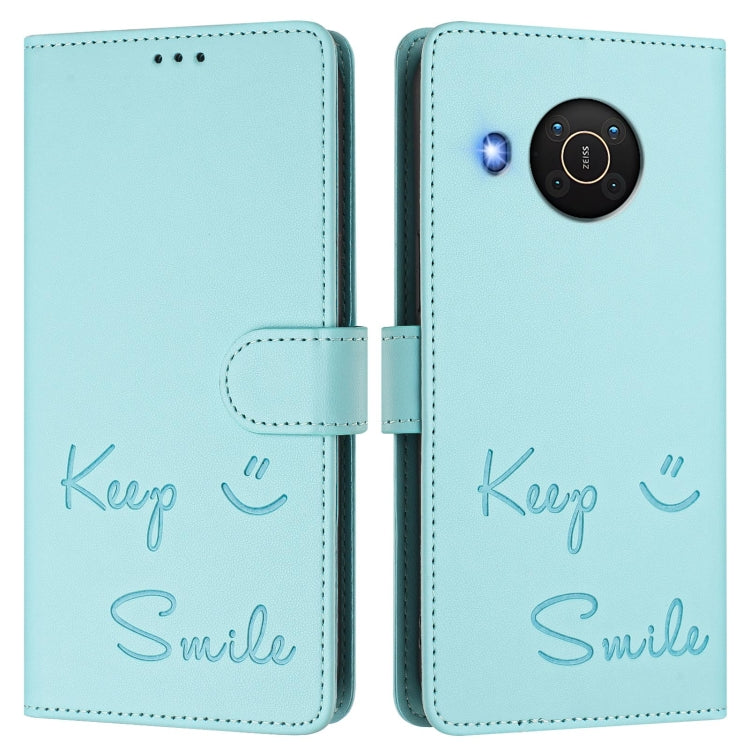 For Nokia X20 / X10 Smile Embossing RFID Leather Phone Case