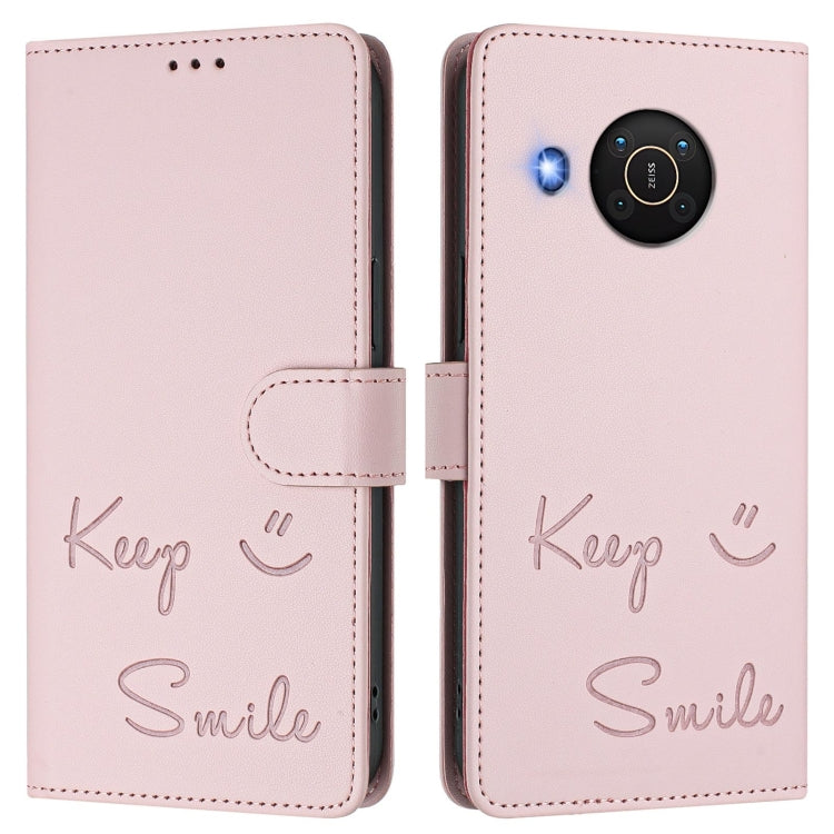 For Nokia X20 / X10 Smile Embossing RFID Leather Phone Case