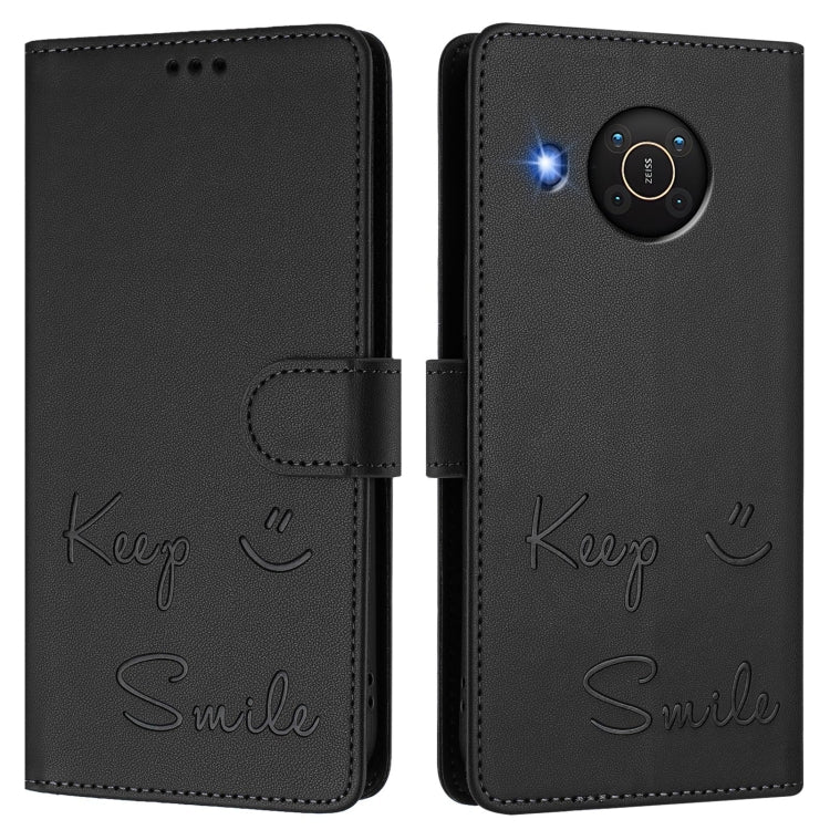 For Nokia X20 / X10 Smile Embossing RFID Leather Phone Case