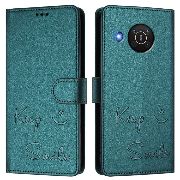 For Nokia X20 / X10 Smile Embossing RFID Leather Phone Case