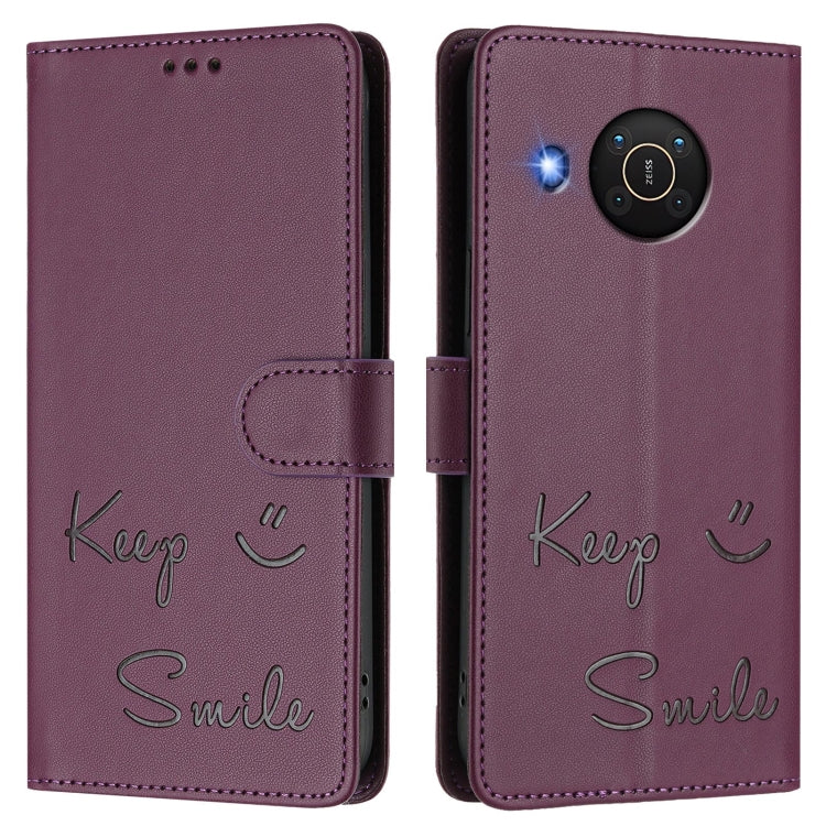For Nokia X20 / X10 Smile Embossing RFID Leather Phone Case