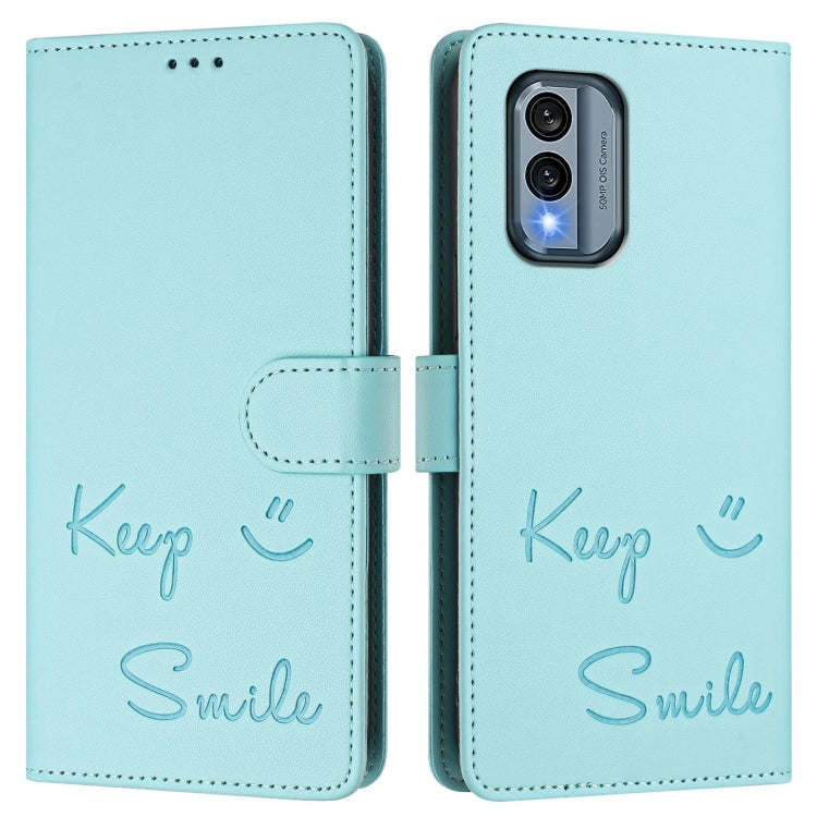 For Nokia X30 5G Smile Embossing RFID Leather Phone Case