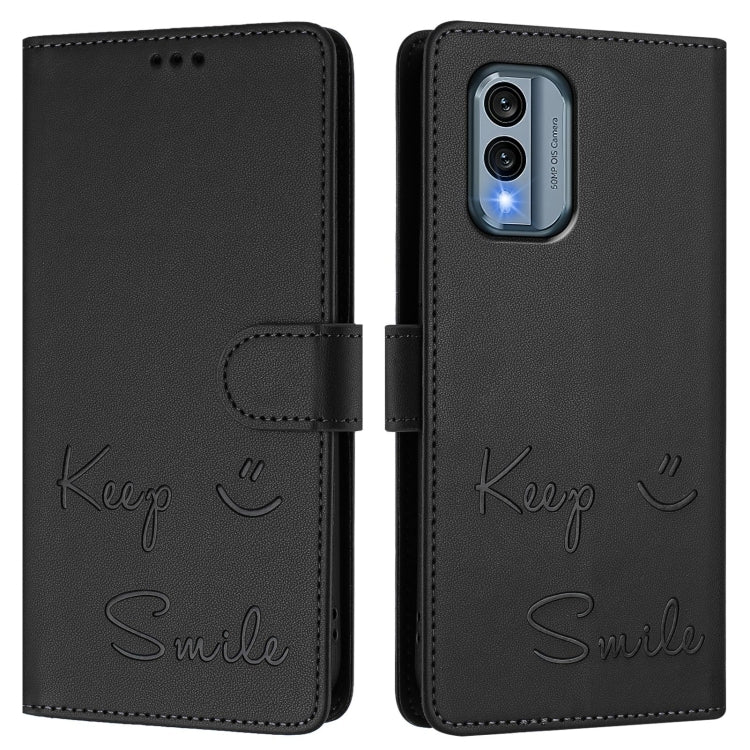 For Nokia X30 5G Smile Embossing RFID Leather Phone Case