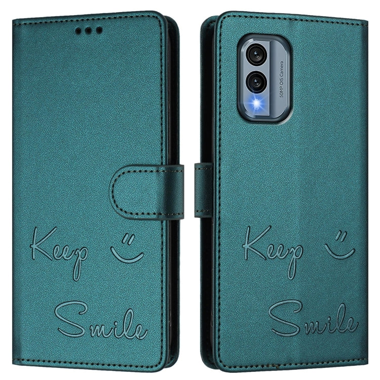 For Nokia X30 5G Smile Embossing RFID Leather Phone Case