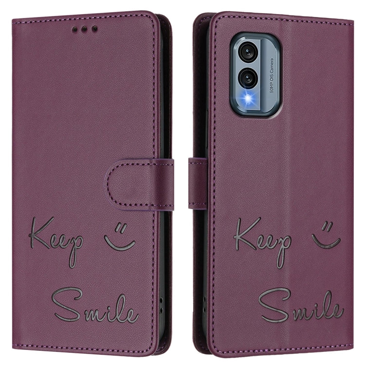 For Nokia X30 5G Smile Embossing RFID Leather Phone Case