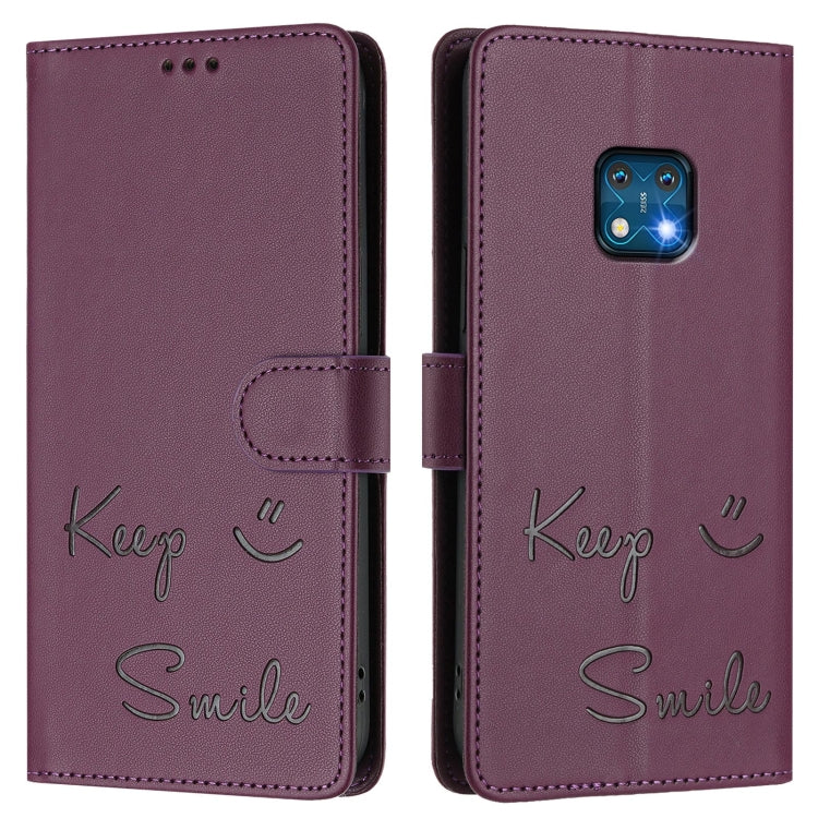 For Nokia XR20 Smile Embossing RFID Leather Phone Case