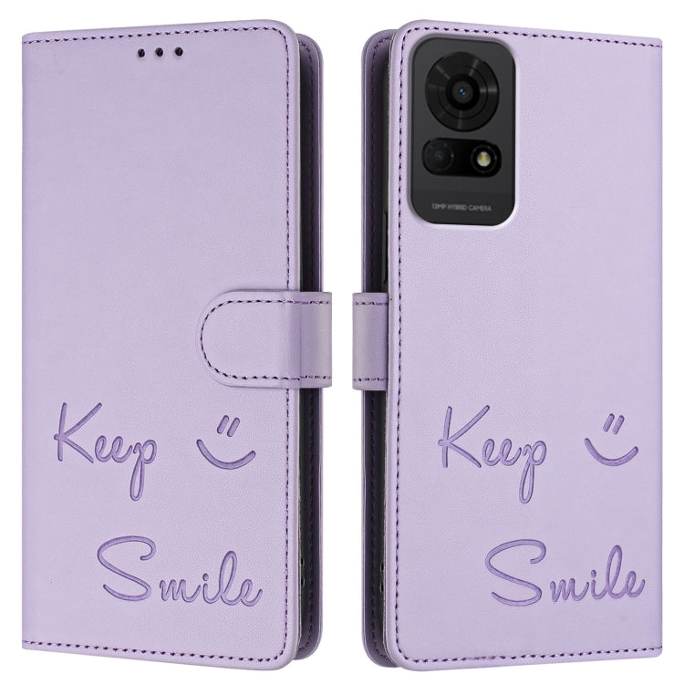 For TCL 50 LE 5G Smile Embossing RFID Leather Phone Case
