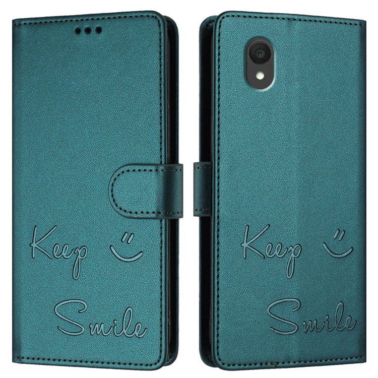 For TCL 201 Smile Embossing RFID Leather Phone Case