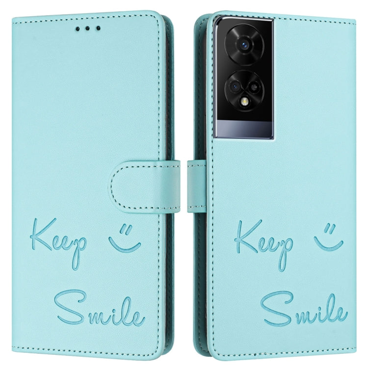 For TCL 50 XE 5G Smile Embossing RFID Leather Phone Case