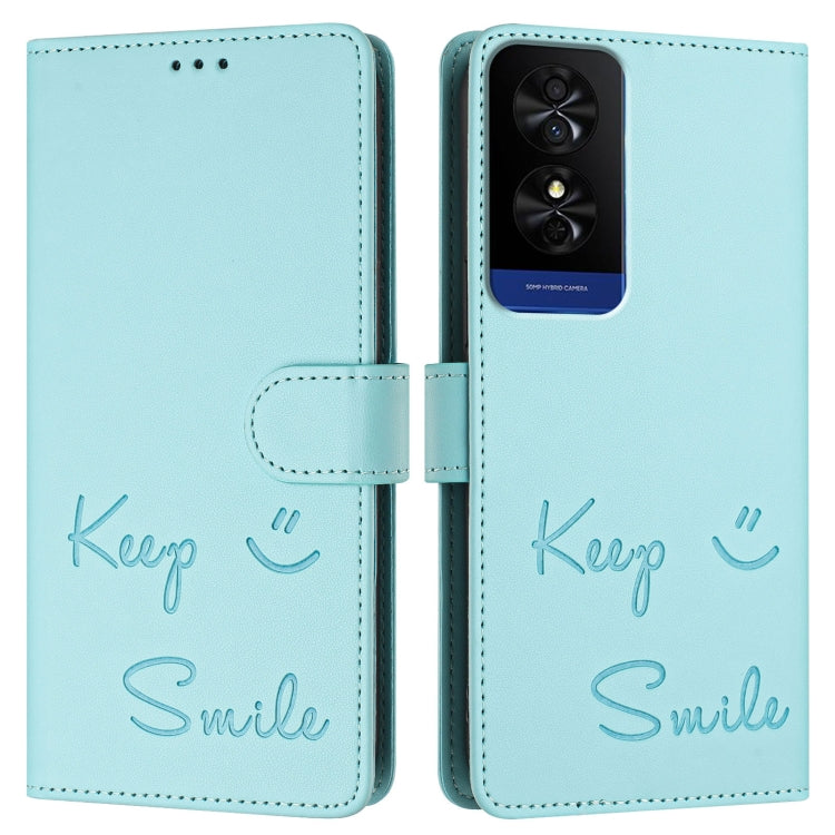 For TCL 50 5G Smile Embossing RFID Leather Phone Case