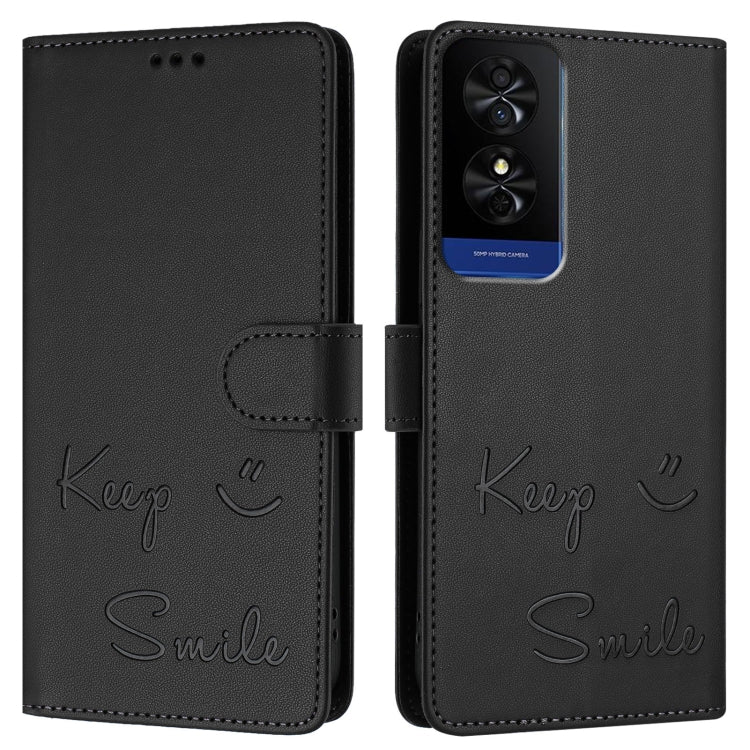 For TCL 50 5G Smile Embossing RFID Leather Phone Case