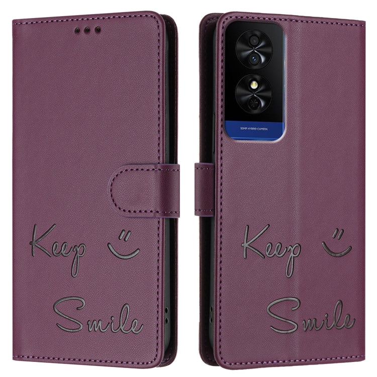 For TCL 50 5G Smile Embossing RFID Leather Phone Case