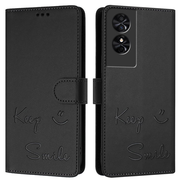 For TCL 50 SE Smile Embossing RFID Leather Phone Case