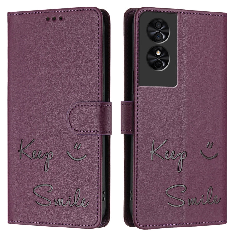 For TCL 50 SE Smile Embossing RFID Leather Phone Case