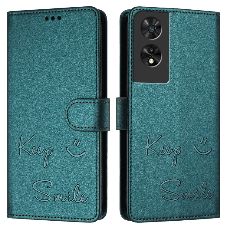 For TCL 505 Smile Embossing RFID Leather Phone Case