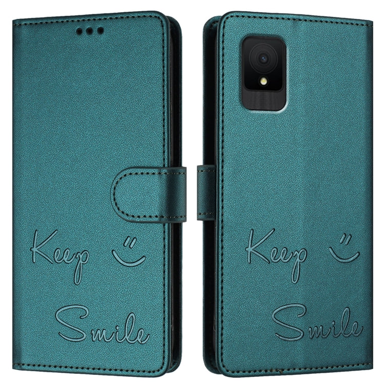 For TCL 502 Smile Embossing RFID Leather Phone Case