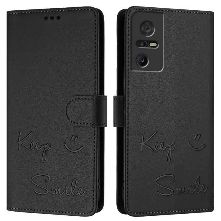 For TCL 40 SE Smile Embossing RFID Leather Phone Case