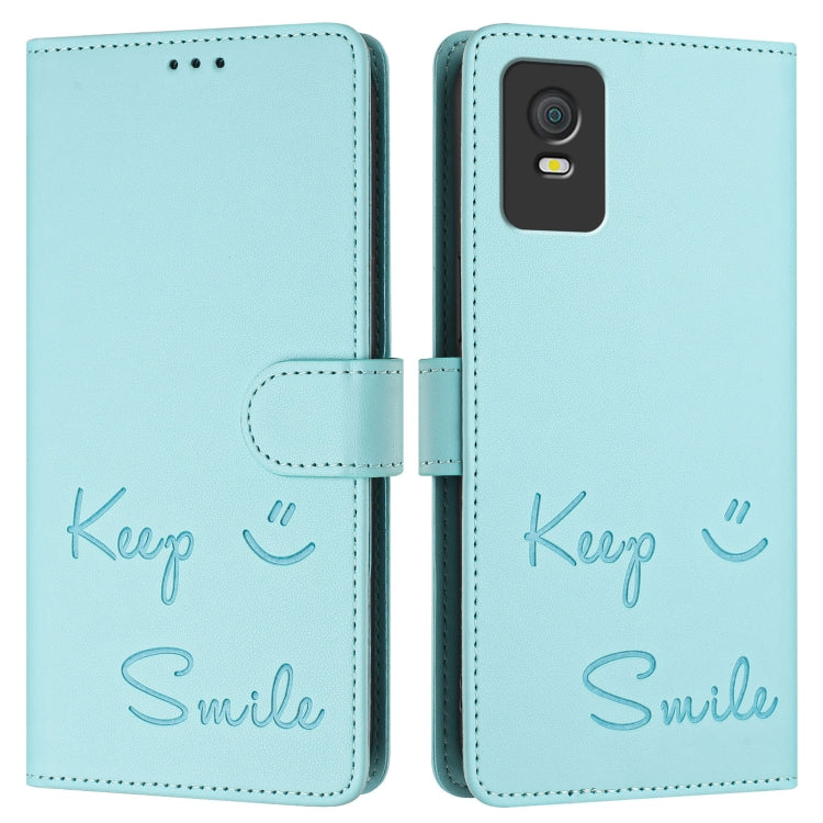For TCL 403 Smile Embossing RFID Leather Phone Case