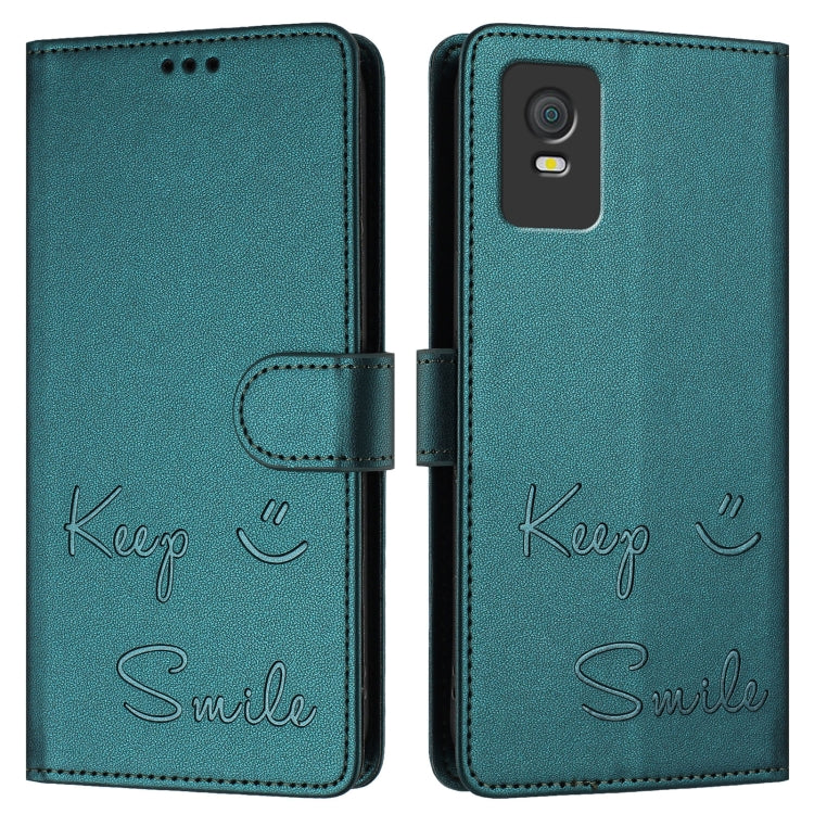For TCL 403 Smile Embossing RFID Leather Phone Case