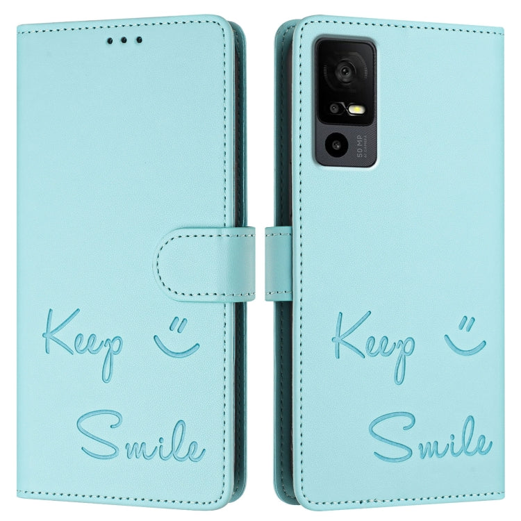 For TCL 40 R 5G Smile Embossing RFID Leather Phone Case