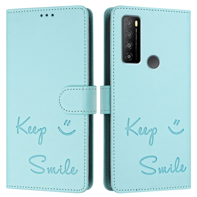 For TCL 30 XL T701DL Smile Embossing RFID Leather Phone Case