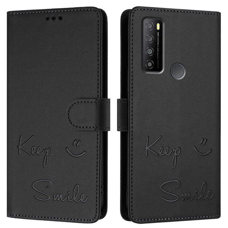 For TCL 30 XL T701DL Smile Embossing RFID Leather Phone Case