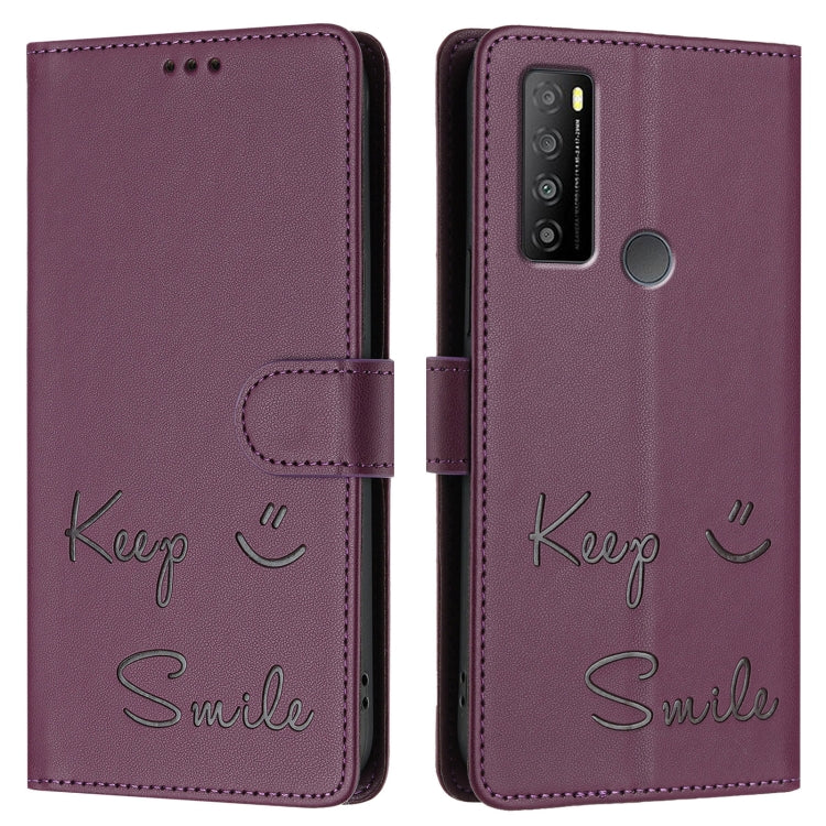 For TCL 30 XL T701DL Smile Embossing RFID Leather Phone Case