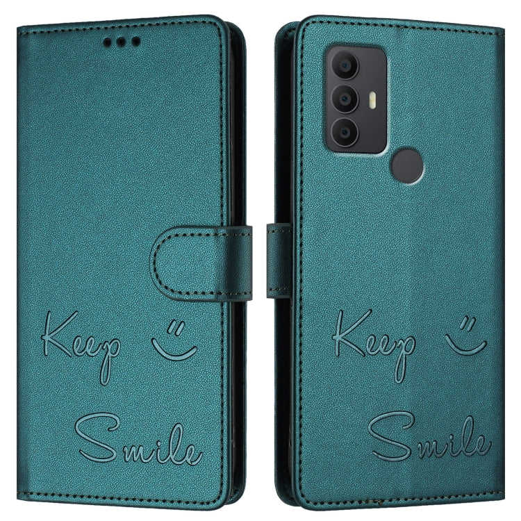 For TCL 305 / 306 Smile Embossing RFID Leather Phone Case