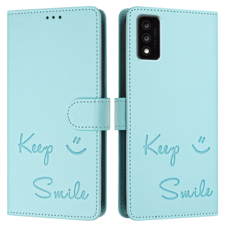 For TCL 30T T603DL Smile Embossing RFID Leather Phone Case