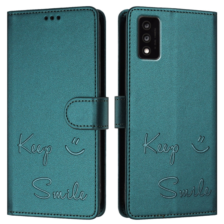 For TCL 30T T603DL Smile Embossing RFID Leather Phone Case