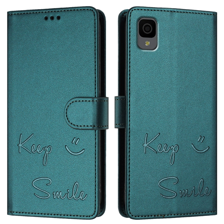 For TCL 30Z T602DL Smile Embossing RFID Leather Phone Case