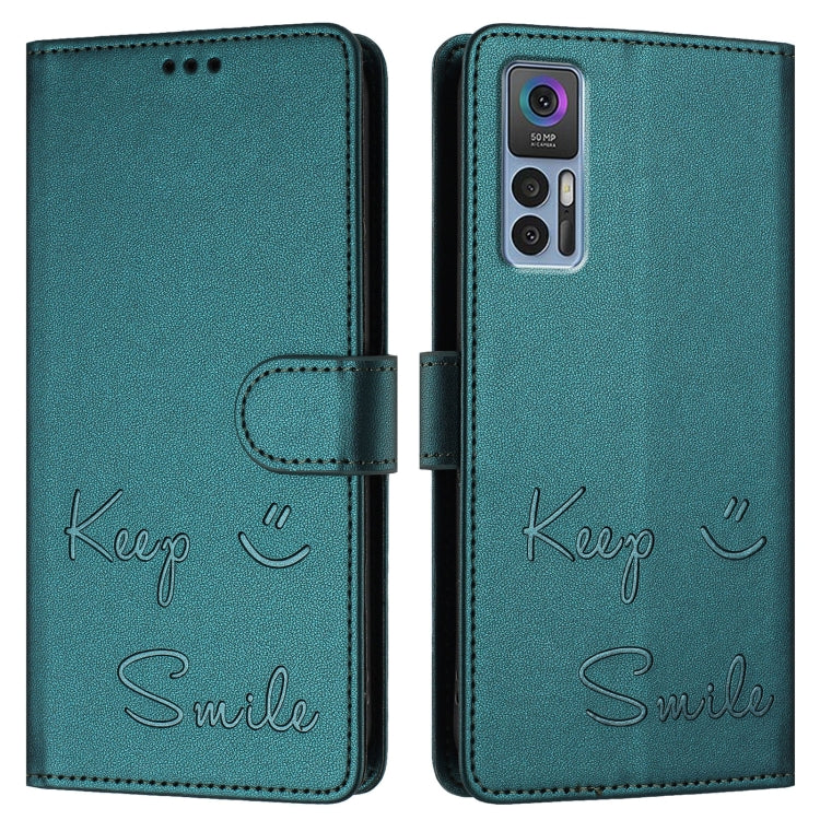 For TCL 30 4G / 30 5G / 30 Plus Smile Embossing RFID Leather Phone Case