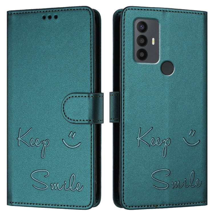 For TCL 30 SE Smile Embossing RFID Leather Phone Case