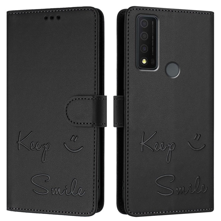 For TCL 30 XE 5G Smile Embossing RFID Leather Phone Case