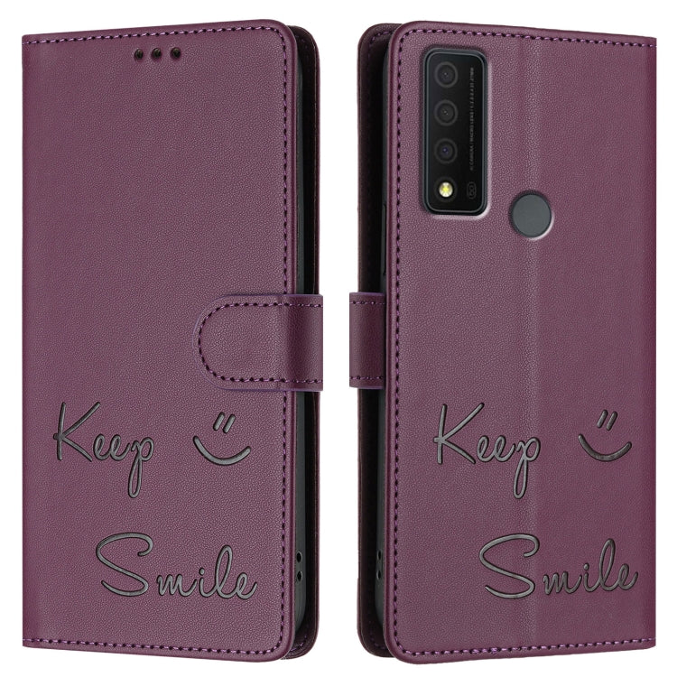 For TCL 30 XE 5G Smile Embossing RFID Leather Phone Case