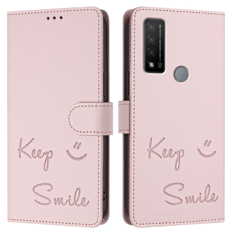 For TCL 20 R 5G Smile Embossing RFID Leather Phone Case