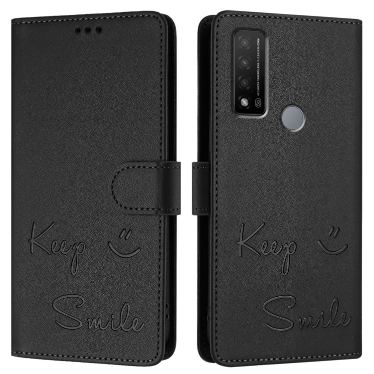 For TCL 20 R 5G Smile Embossing RFID Leather Phone Case
