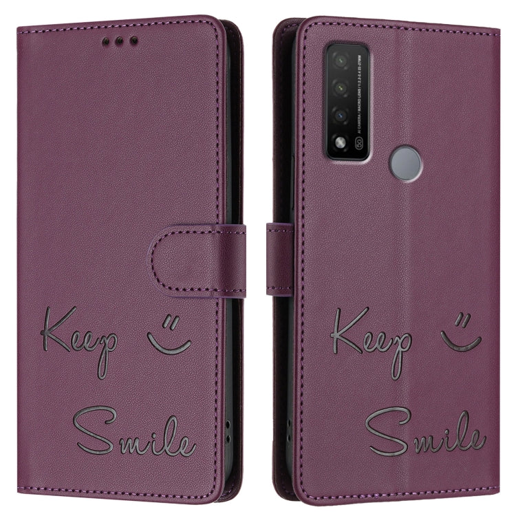For TCL 20 R 5G Smile Embossing RFID Leather Phone Case