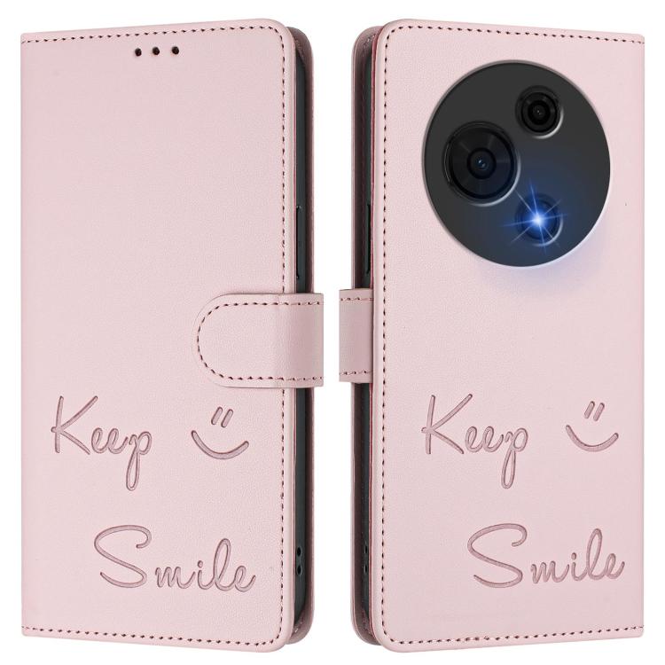 For TCL 60 NxtPaper Smile Embossing RFID Leather Phone Case
